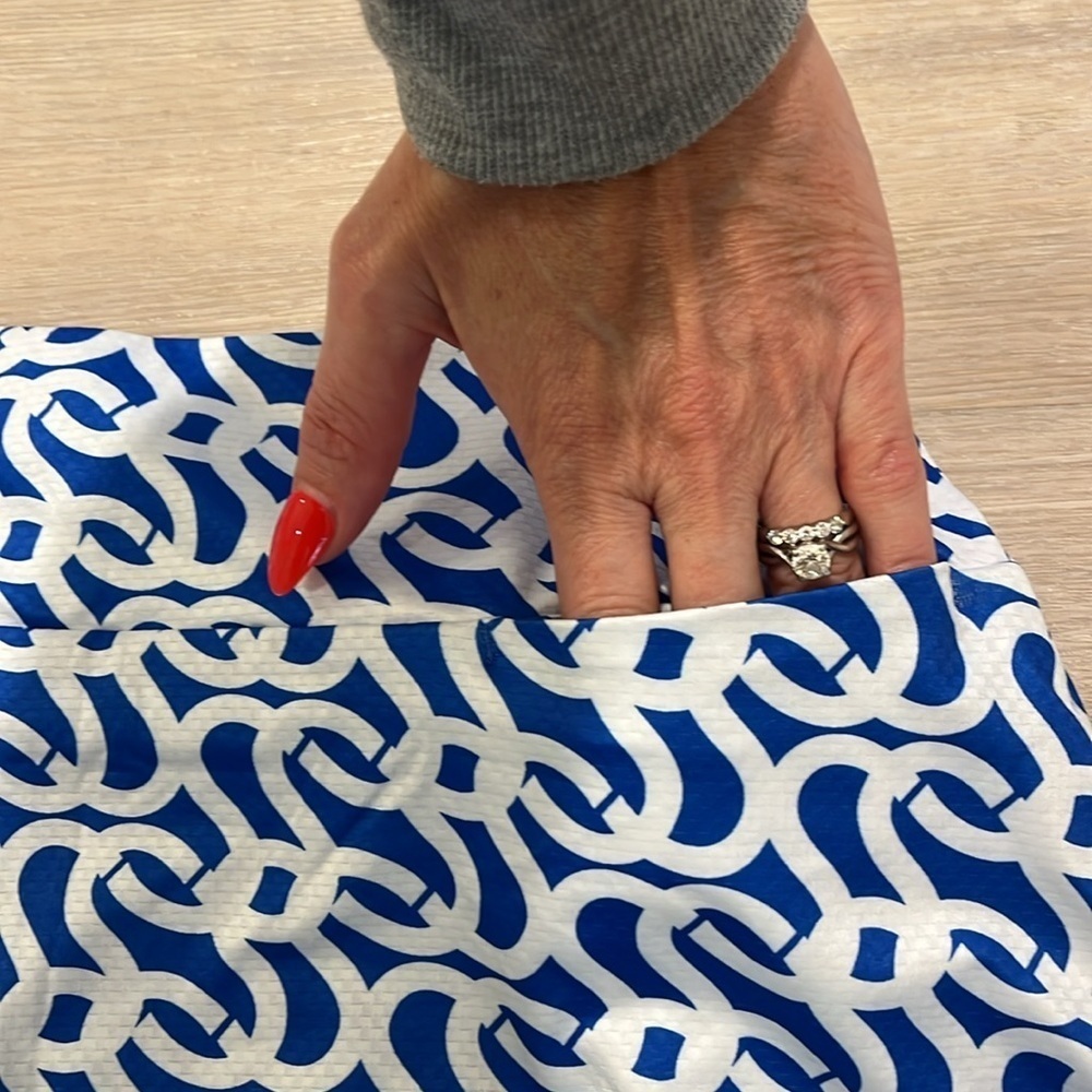 NWT Gottex X Ruffle Skort Geo print royal blue golf tennis pickle ball quick dry - Picture 8 of 10